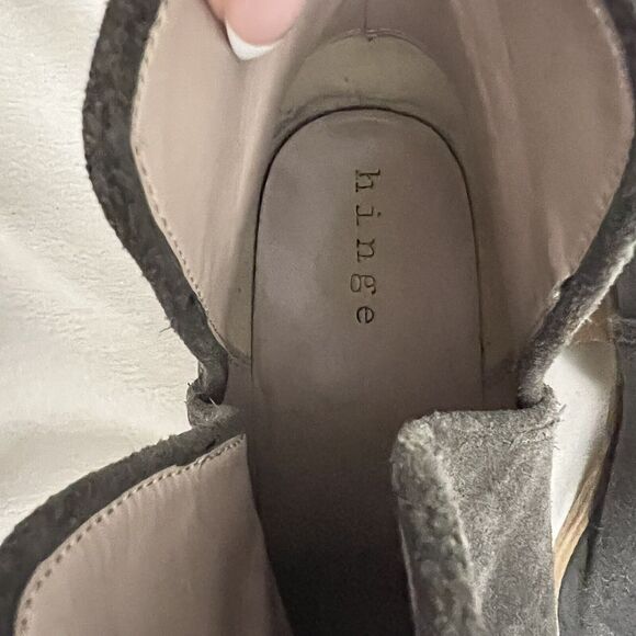Hinge Ankle Boots Size 12 M Gray Booties Block Heel 58665 Boho Western Minimal - Picture 9 of 9